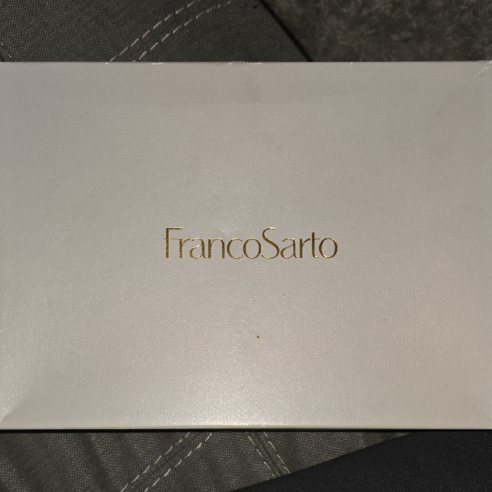 Franco Sarto Taupe and Black Platform Sandals